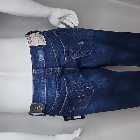 TRUE RELIGION BLUE JEANS, "RICKY RLEAXED STRAIGHT", SIZE W 31, IN-SEAM 34 - Picture 4 of 16